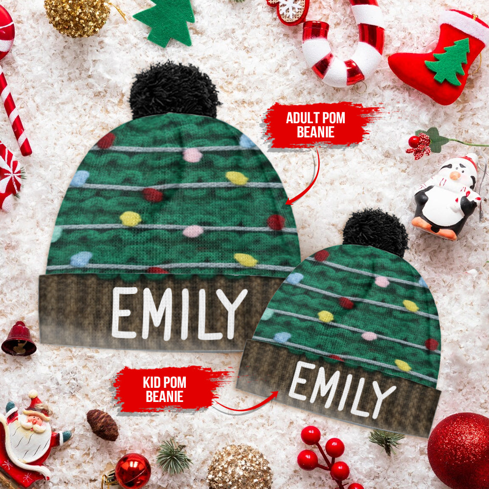 Cute Christmas Tree - Personalized Family Beanie Hat