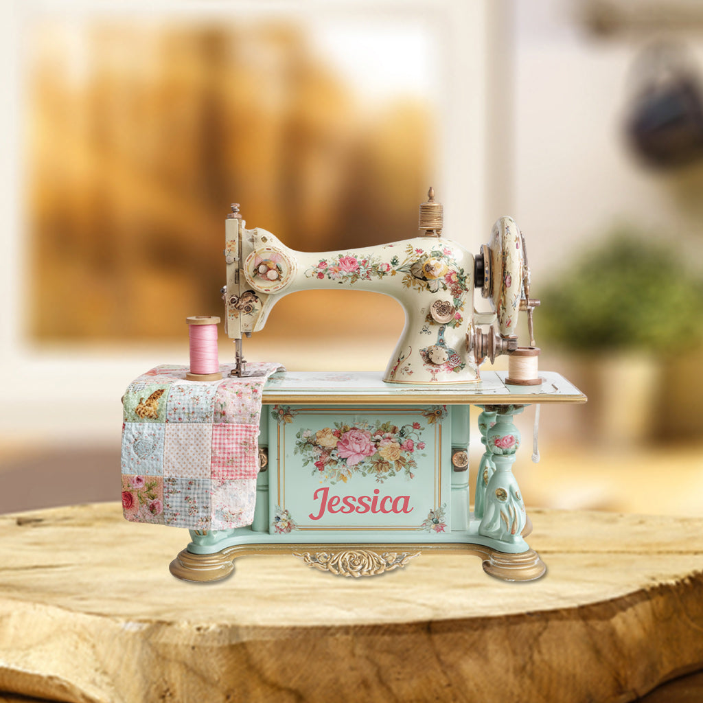 Nähen macht mich glücklich – Personalisierte Acrylplakette in individueller Form