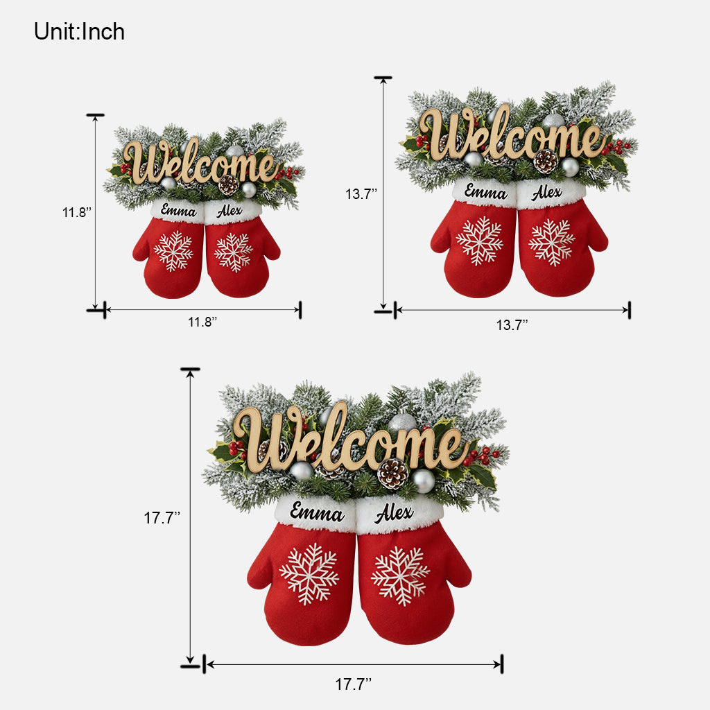 Welcome To Our Home - Personalized Couple Custom Shaped Wood Sign