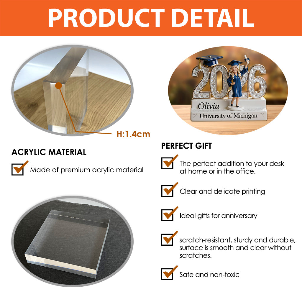 A Sweet Ending To A New Beginning - Personalized Graduation Custom Shaped Acrylic Plaque