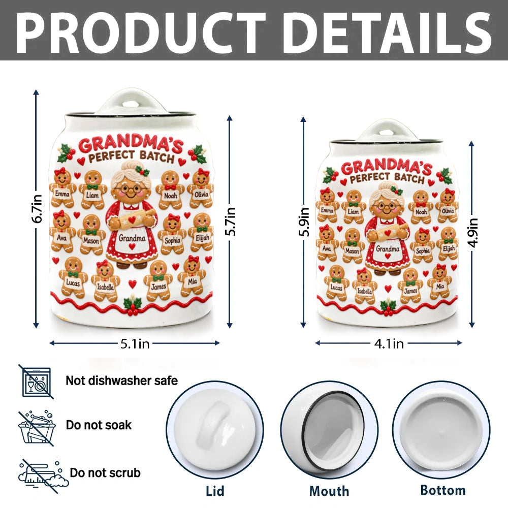 Grandma's Perfect Batch - Personalized Grandma Cookie Jar
