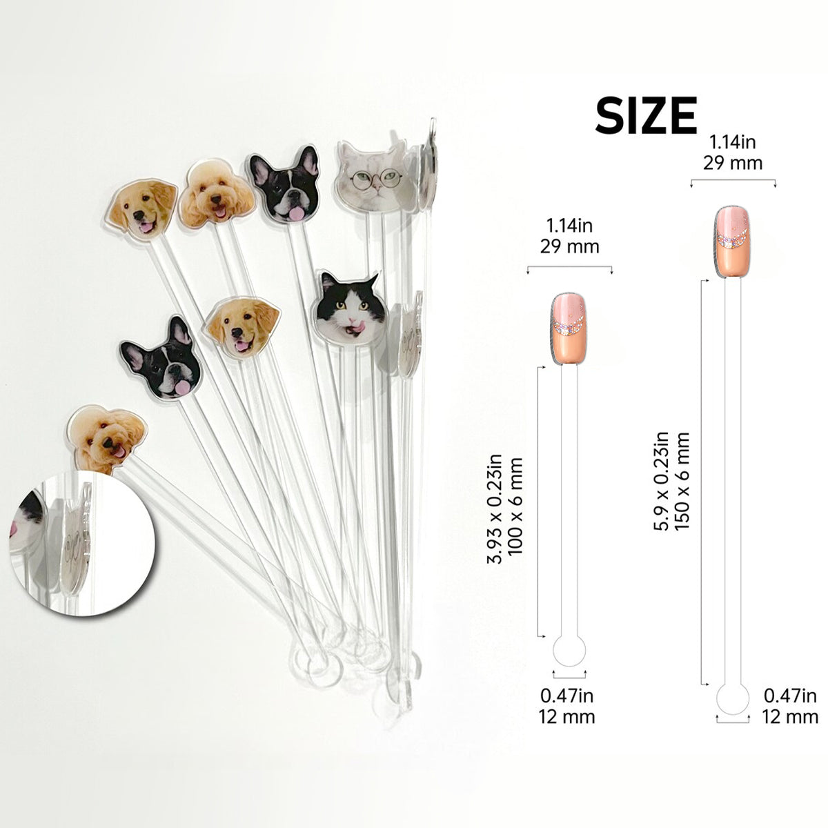 Love Nails Design, cadeau pour fille - Mug décoratif personnalisé avec agitateurs en acrylique, ensemble salon de manucure