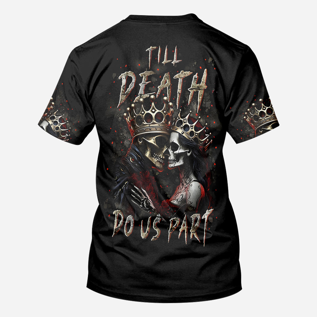 Till Death Do Us Part - Personalized Couple All Over Shirt