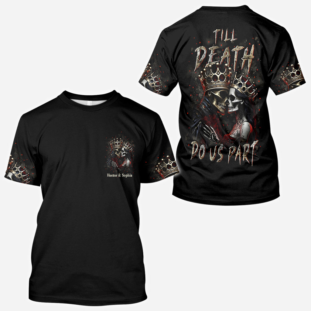 Till Death Do Us Part - Personalized Couple All Over Shirt