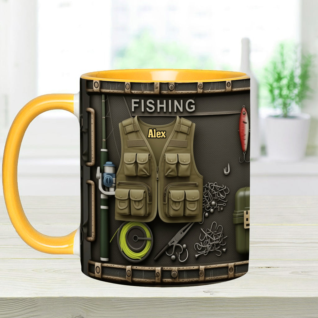 Love Fishing - Personalized Fishing Accent Mug