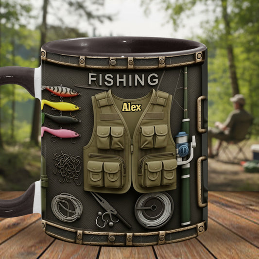 Love Fishing - Personalized Fishing Accent Mug