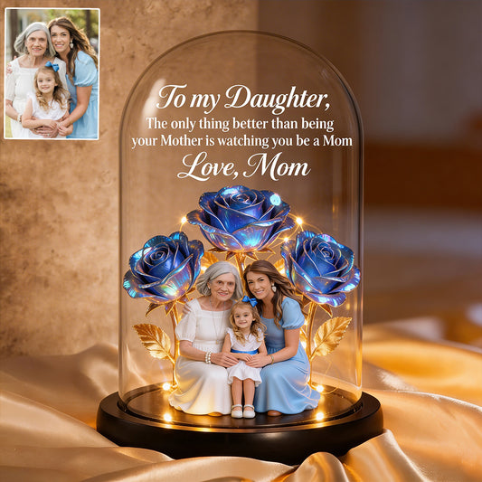Flowers Gift For Mother's Day - Personalized Mother Glowing Roses Glass Dome