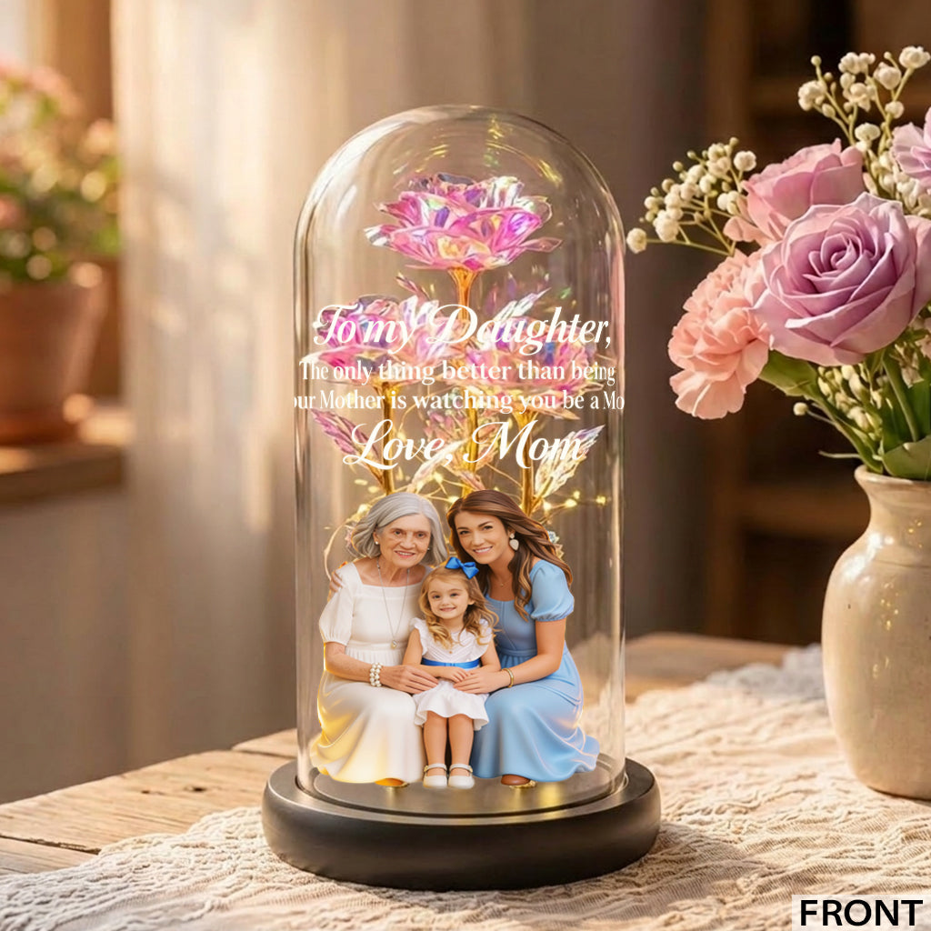 Flowers Gift For Mother's Day - Personalized Mother Glowing Roses Glass Dome