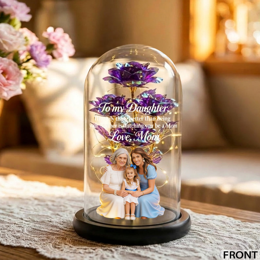 Flowers Gift For Mother's Day - Personalized Mother Glowing Roses Glass Dome