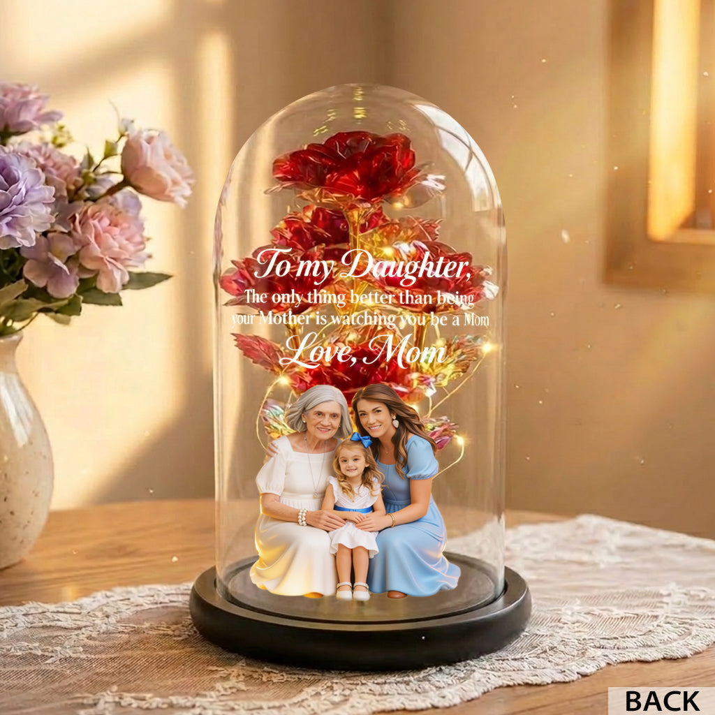 Flowers Gift For Mother's Day - Personalized Mother Glowing Roses Glass Dome