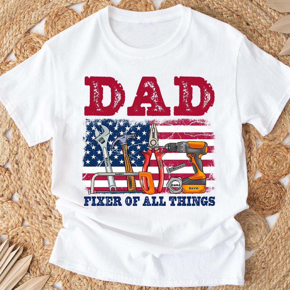 Dad Fixer Of All Things - Personalized Father T-shirt And Hoodie
