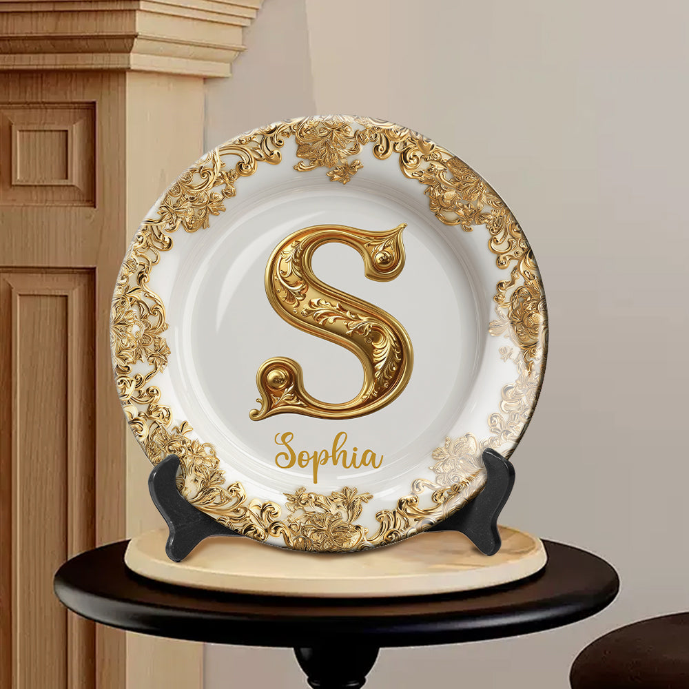 Frohe Weihnachten – Personalisierter runder Keramikteller für die Familie