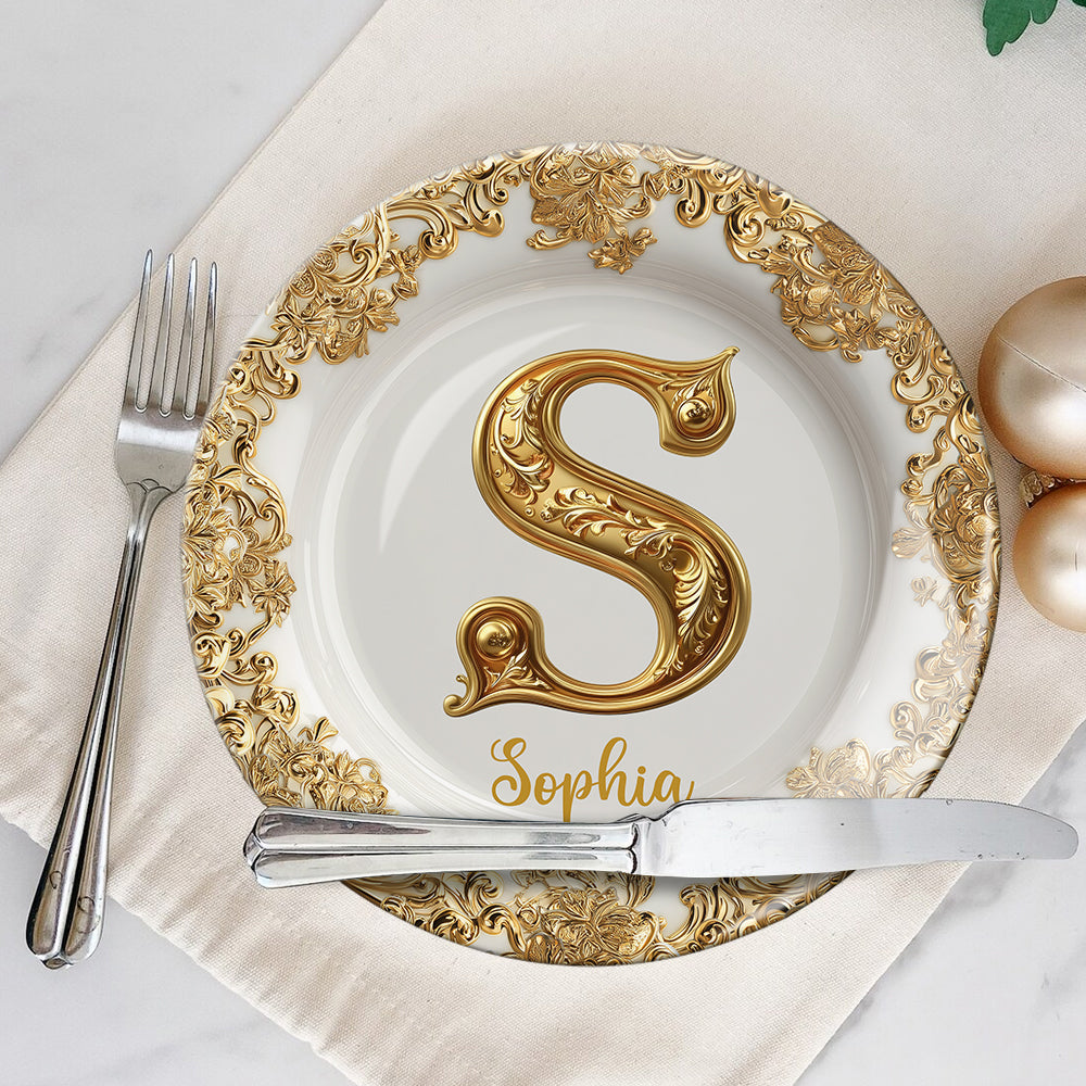 Frohe Weihnachten – Personalisierter runder Keramikteller für die Familie