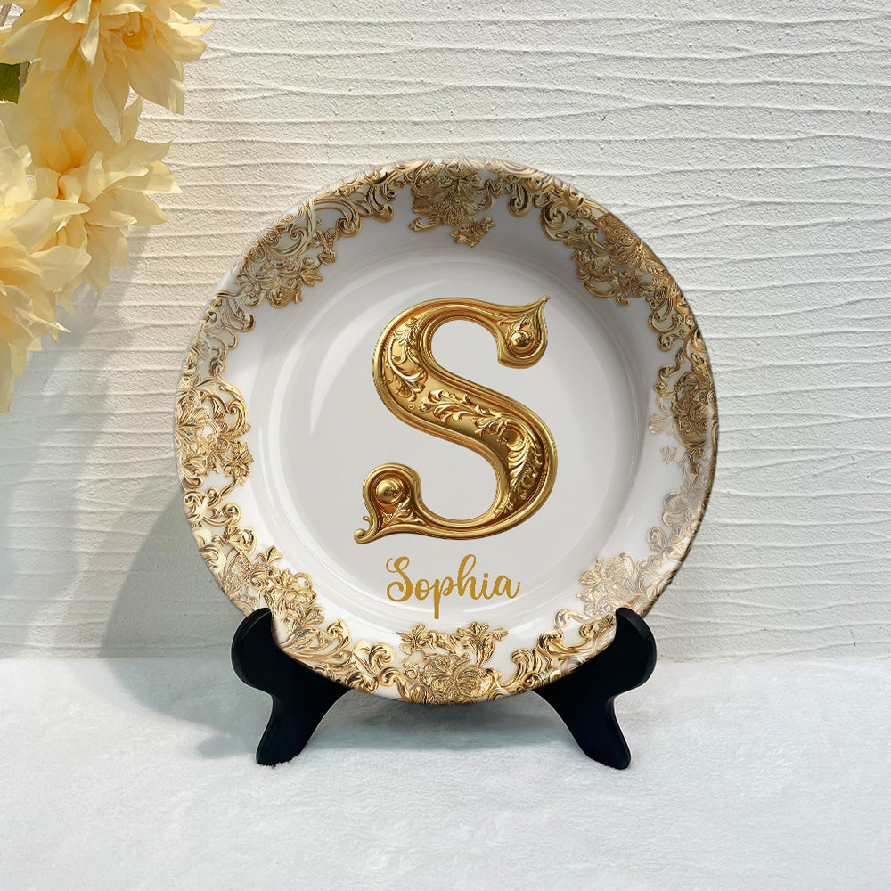 Frohe Weihnachten – Personalisierter runder Keramikteller für die Familie