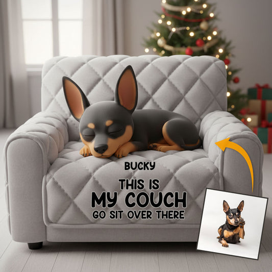 This Is Our Couch Sit Over There - Personalized Dog Quilted Sofa/Couch Cover