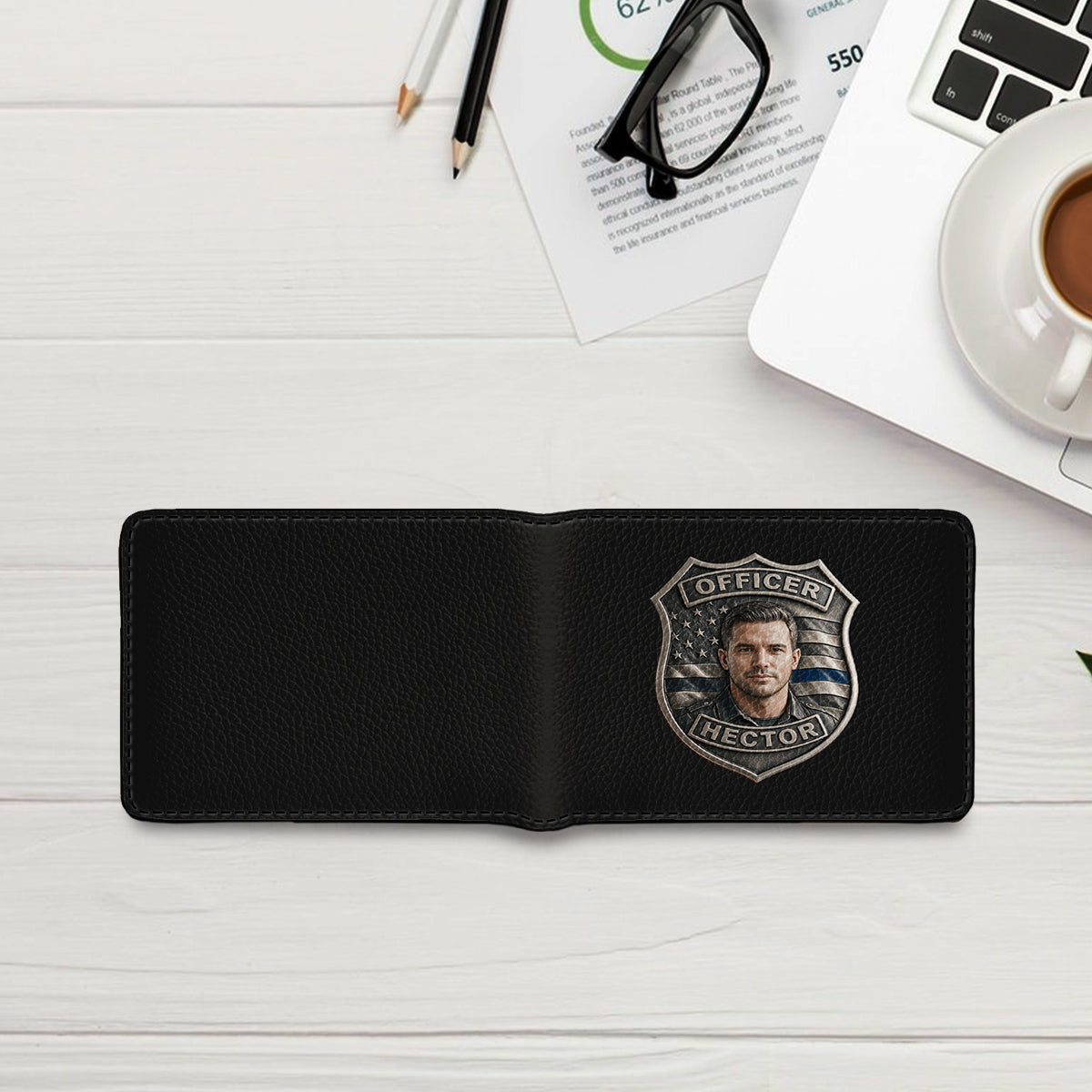 Proud Police - Personalized Police Officer Leather Wallet