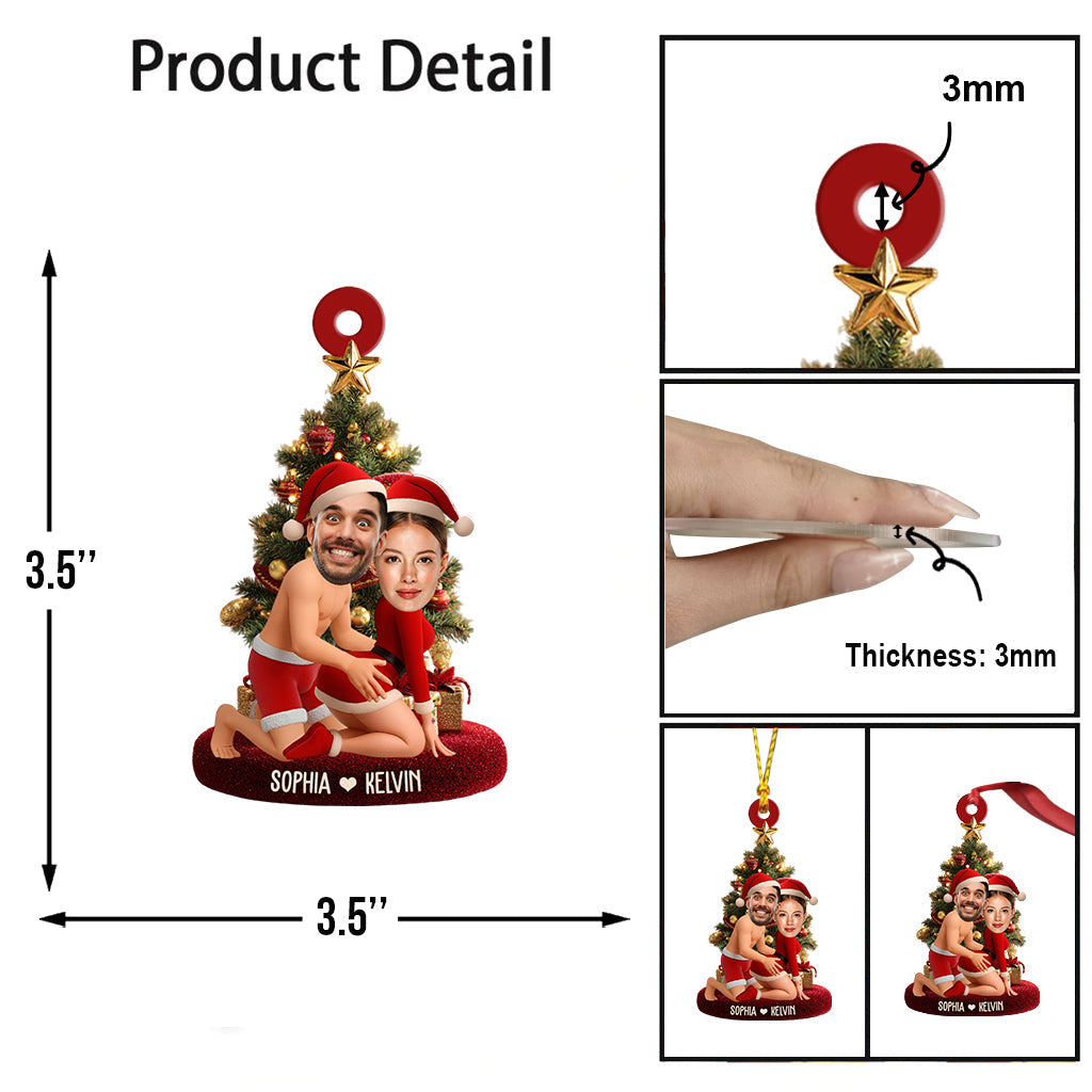 Funny Couple Custom Photo - Personalized Couple Custom Shaped Ornament