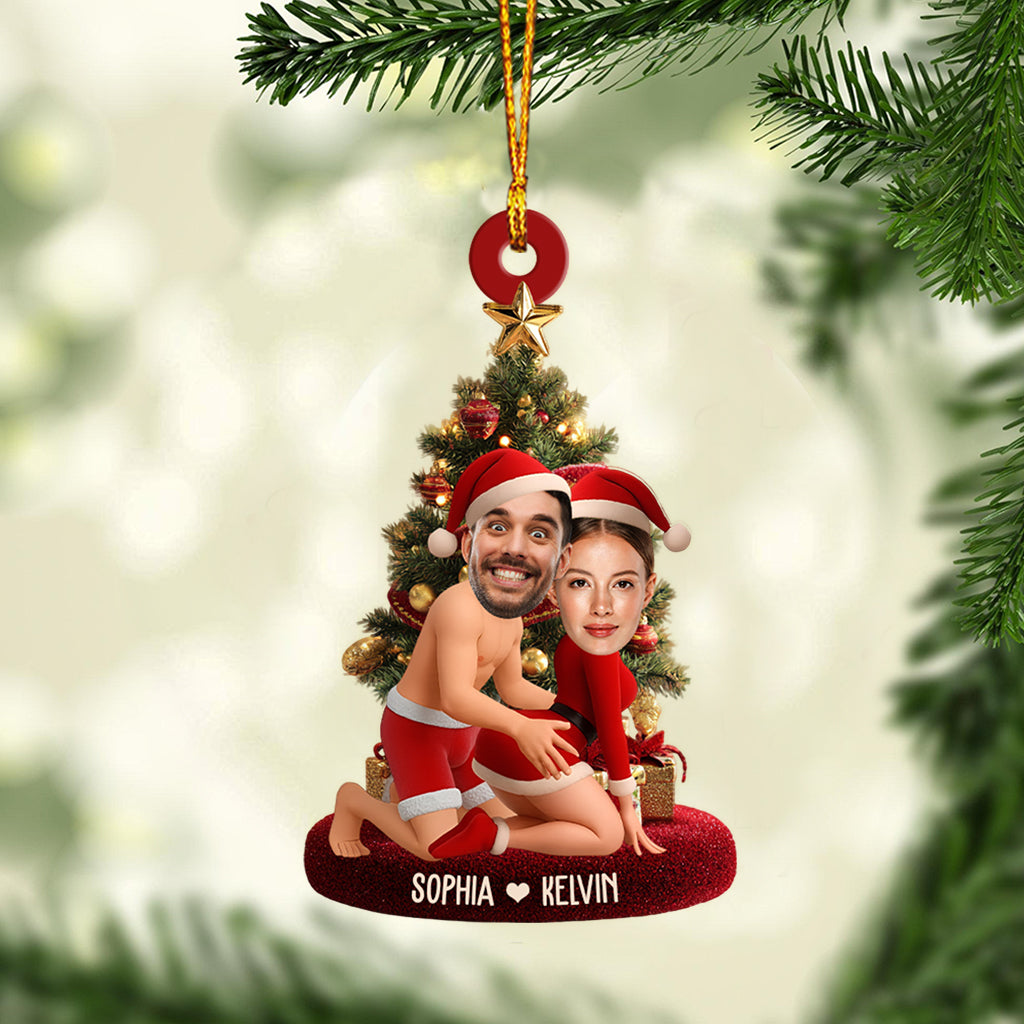 Funny Couple Custom Photo - Personalized Couple Custom Shaped Ornament