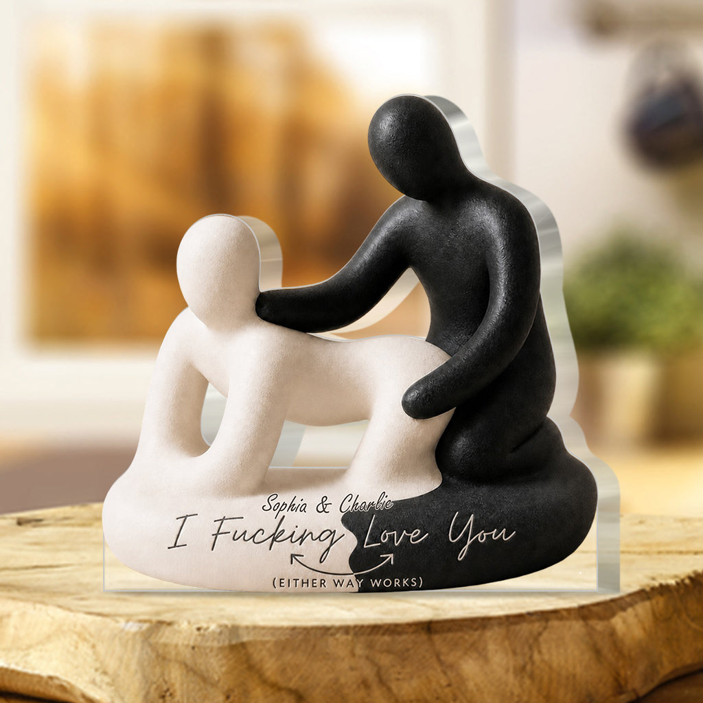Art Je T'aime - Plaque Acrylique Personnalisée pour Couple Épicé