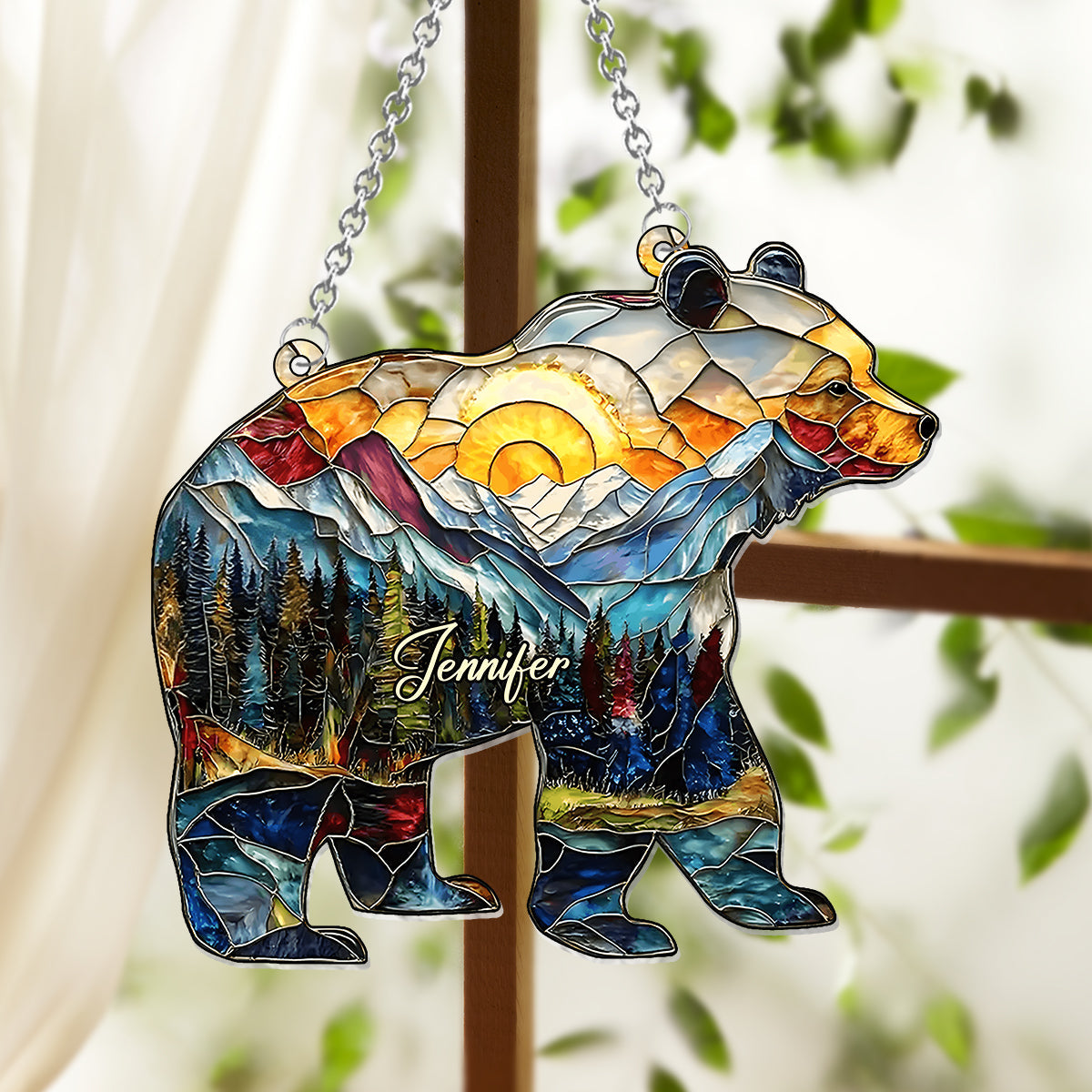Into The Wild - Personalized Camping Window Hanging Suncatcher Ornament