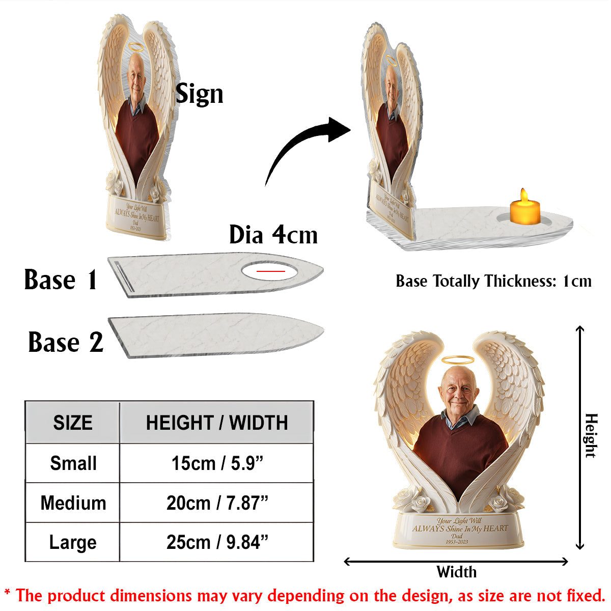 When You Miss Me Have No Fear Memorial - Personalized Memorial Candle Holder Sign