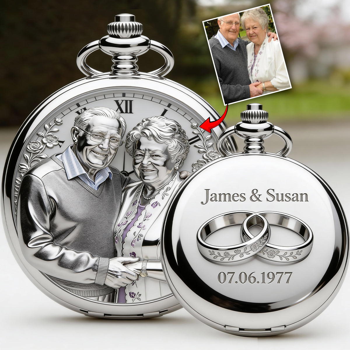 I'm Yours No Returns Or Refunds - Personalized Couple Pocket Watch