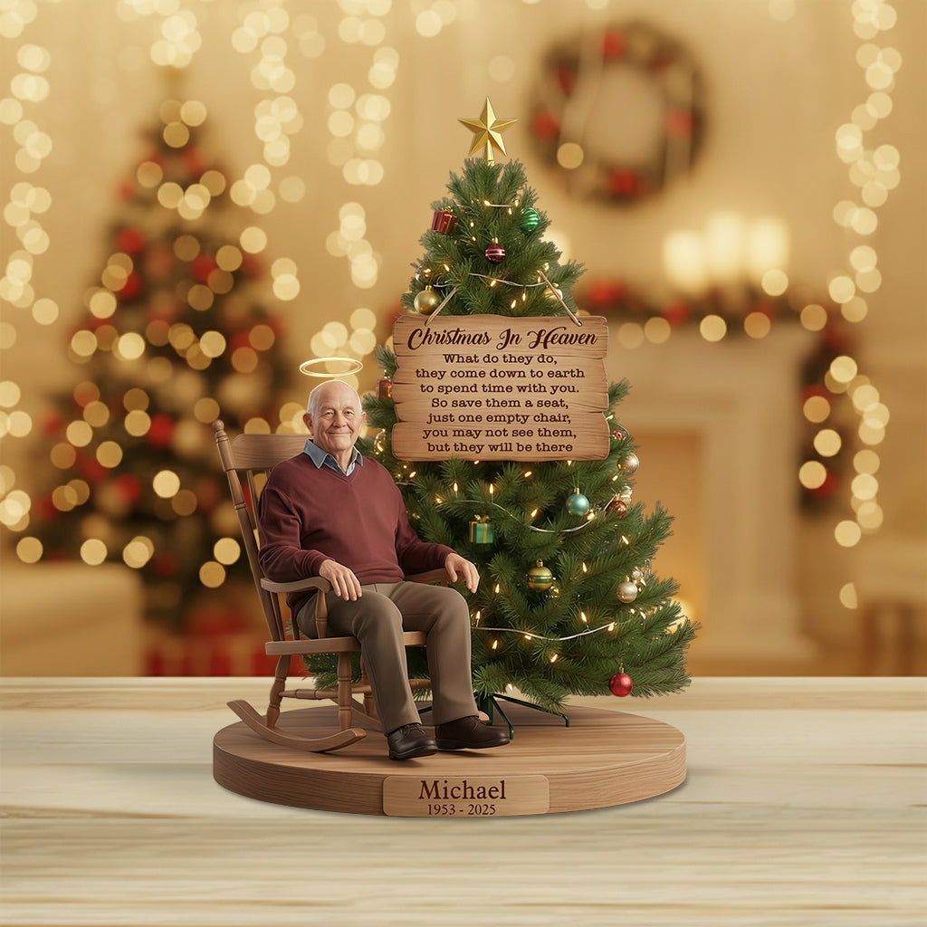 Christmas In Heaven - Personalized Memorial Custom Shaped Acrylic Plaque