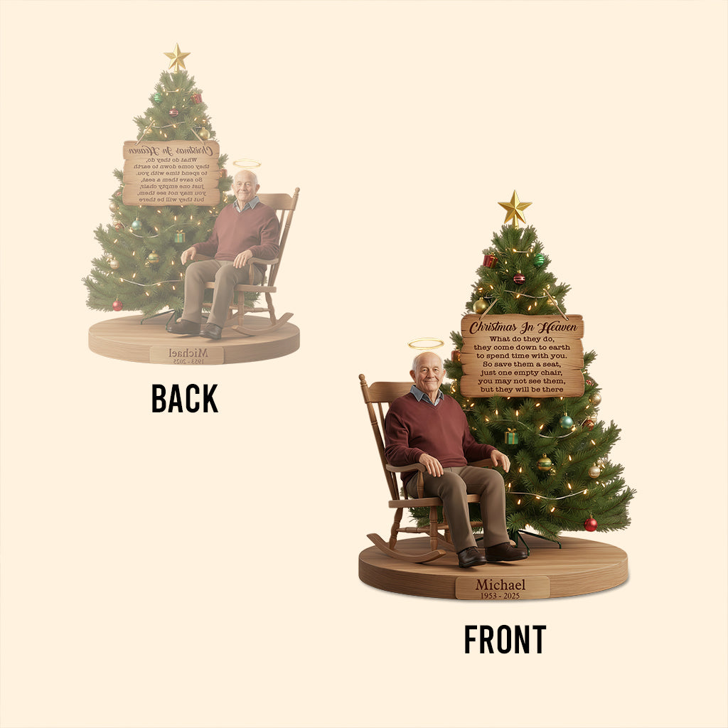 Christmas In Heaven - Personalized Memorial Custom Shaped Acrylic Plaque