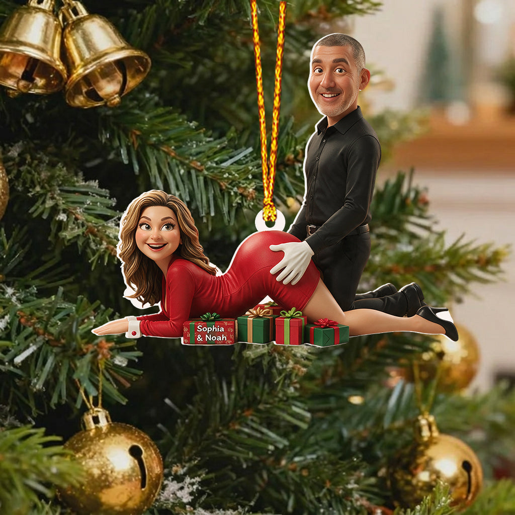 Naughty Couple Christmas - Personalized Spicy Couple Premium 3D Ornament