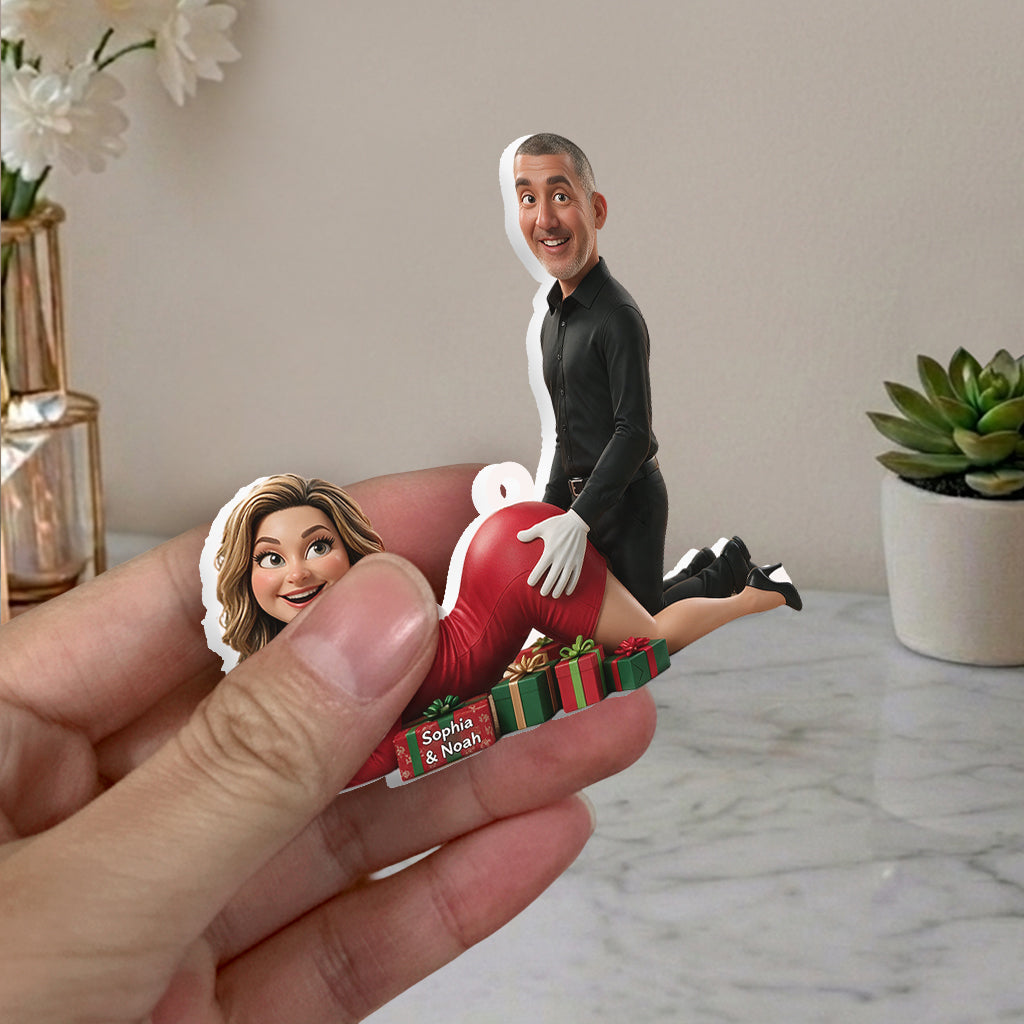 Naughty Couple Christmas - Personalized Spicy Couple Premium 3D Ornament