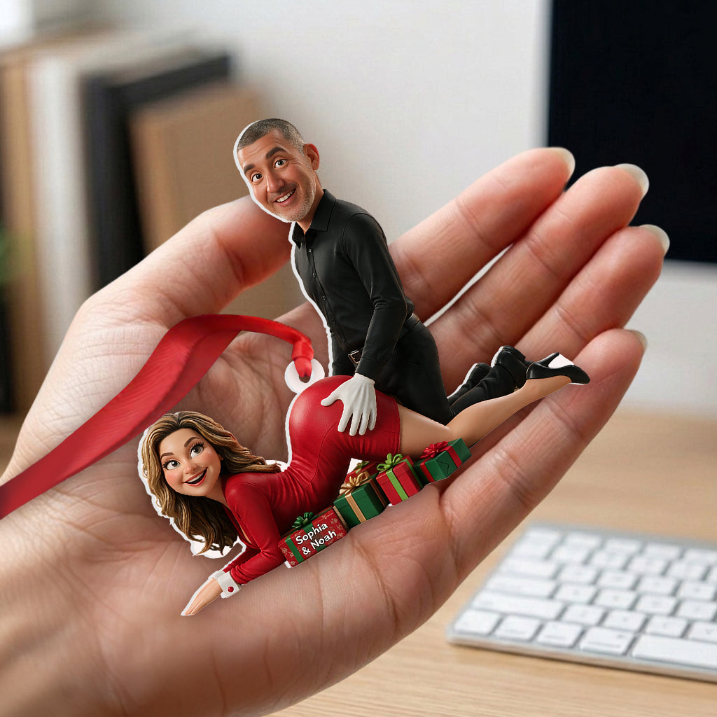 Naughty Couple Christmas - Personalized Spicy Couple Premium 3D Ornament