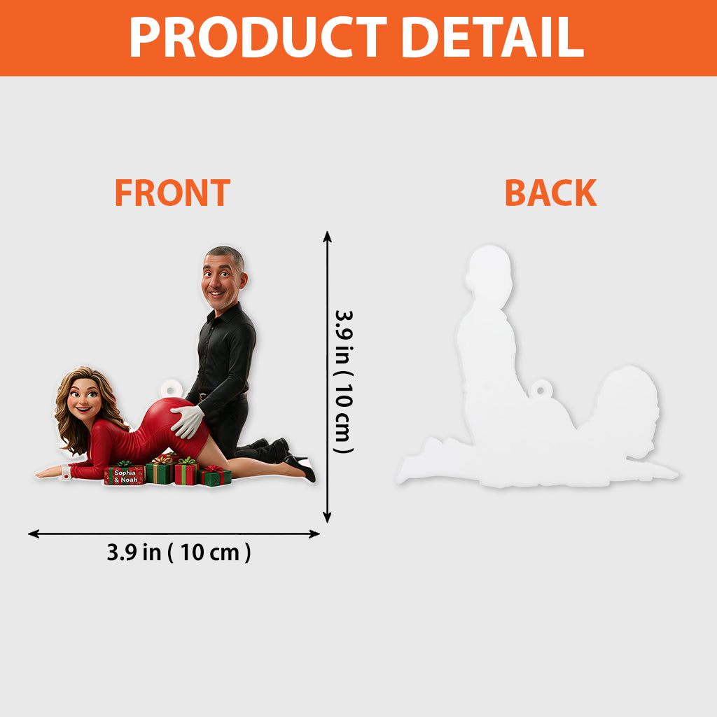 Naughty Couple Christmas - Personalized Spicy Couple Premium 3D Ornament
