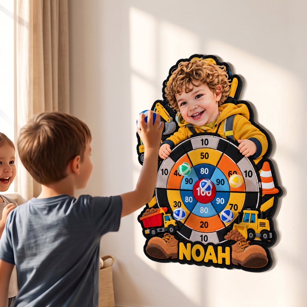 Kinderspielzeug, Dinosaurier, Einhorn - Personalisierbares Kind Sticky Ball Dartboard Set