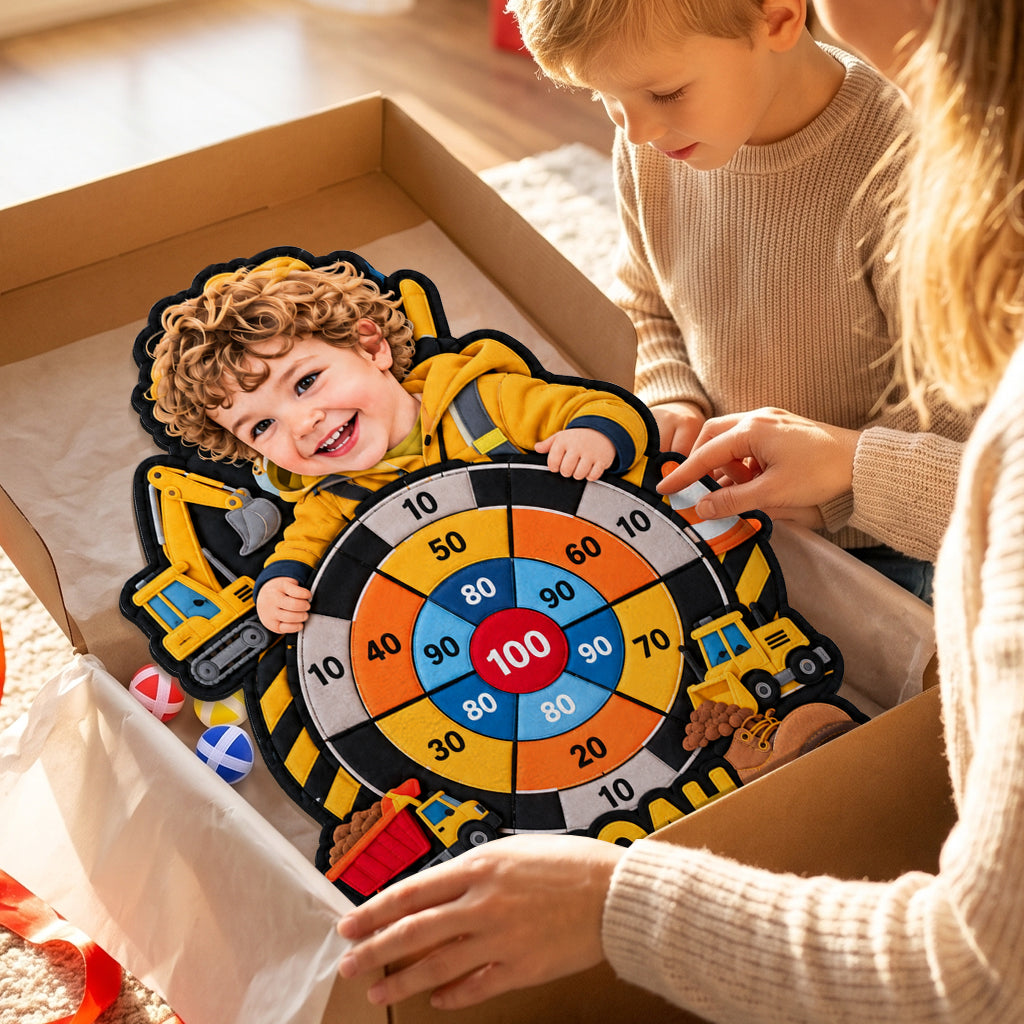 Kinderspielzeug, Dinosaurier, Einhorn - Personalisierbares Kind Sticky Ball Dartboard Set
