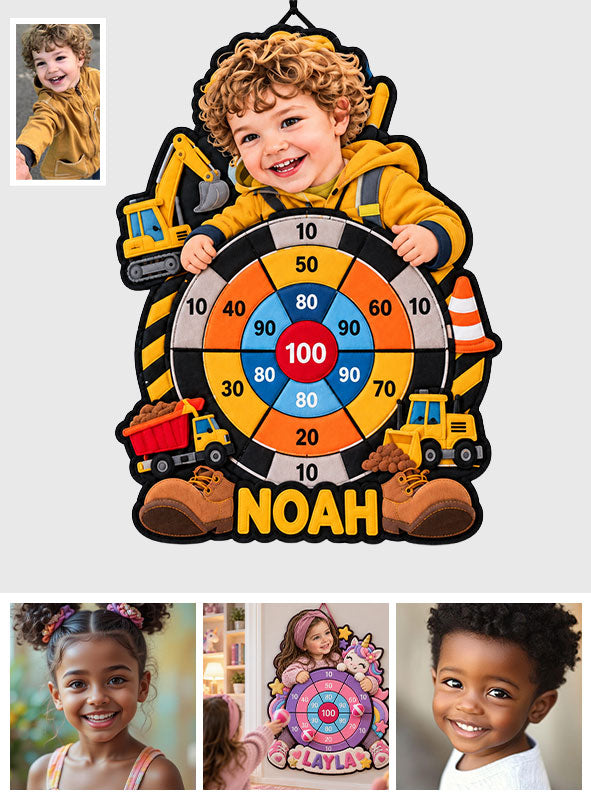 Kinderspielzeug, Dinosaurier, Einhorn - Personalisierbares Kind Sticky Ball Dartboard Set