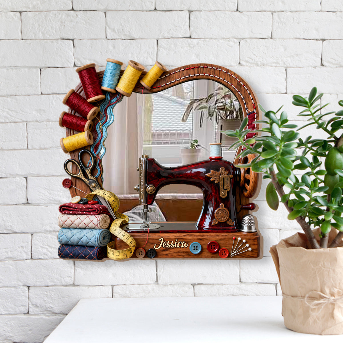 Sewing Lovers - Personalized Sewing Wall Hanging Mirror