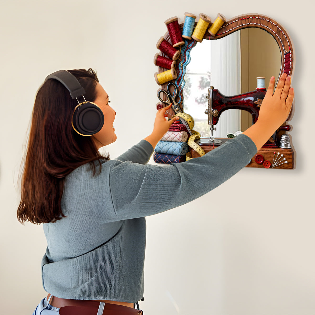 Sewing Lovers - Personalized Sewing Wall Hanging Mirror