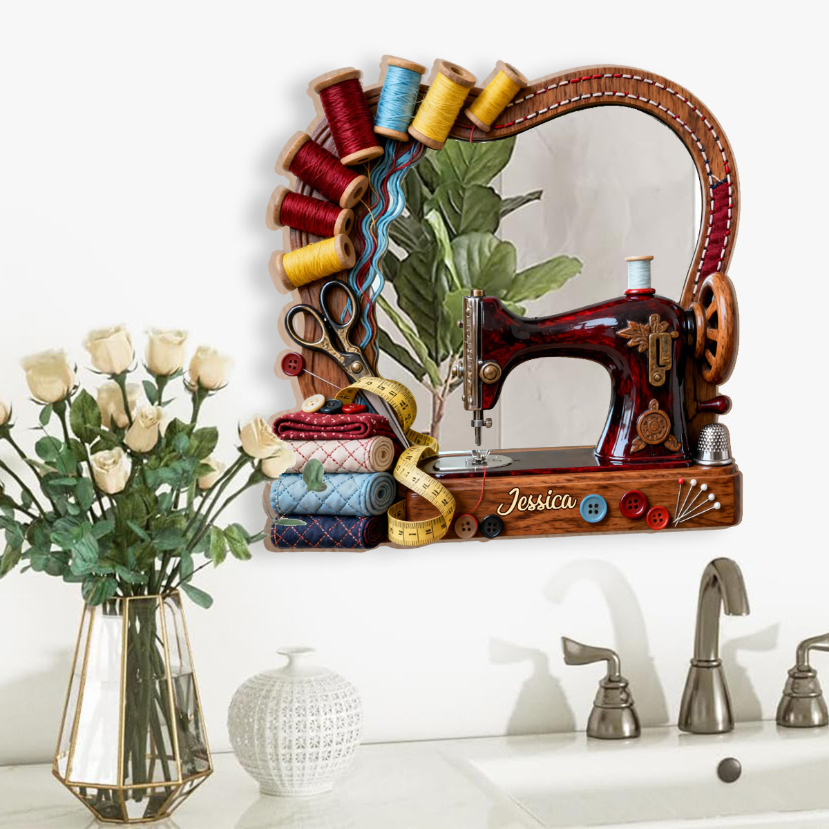 Sewing Lovers - Personalized Sewing Wall Hanging Mirror