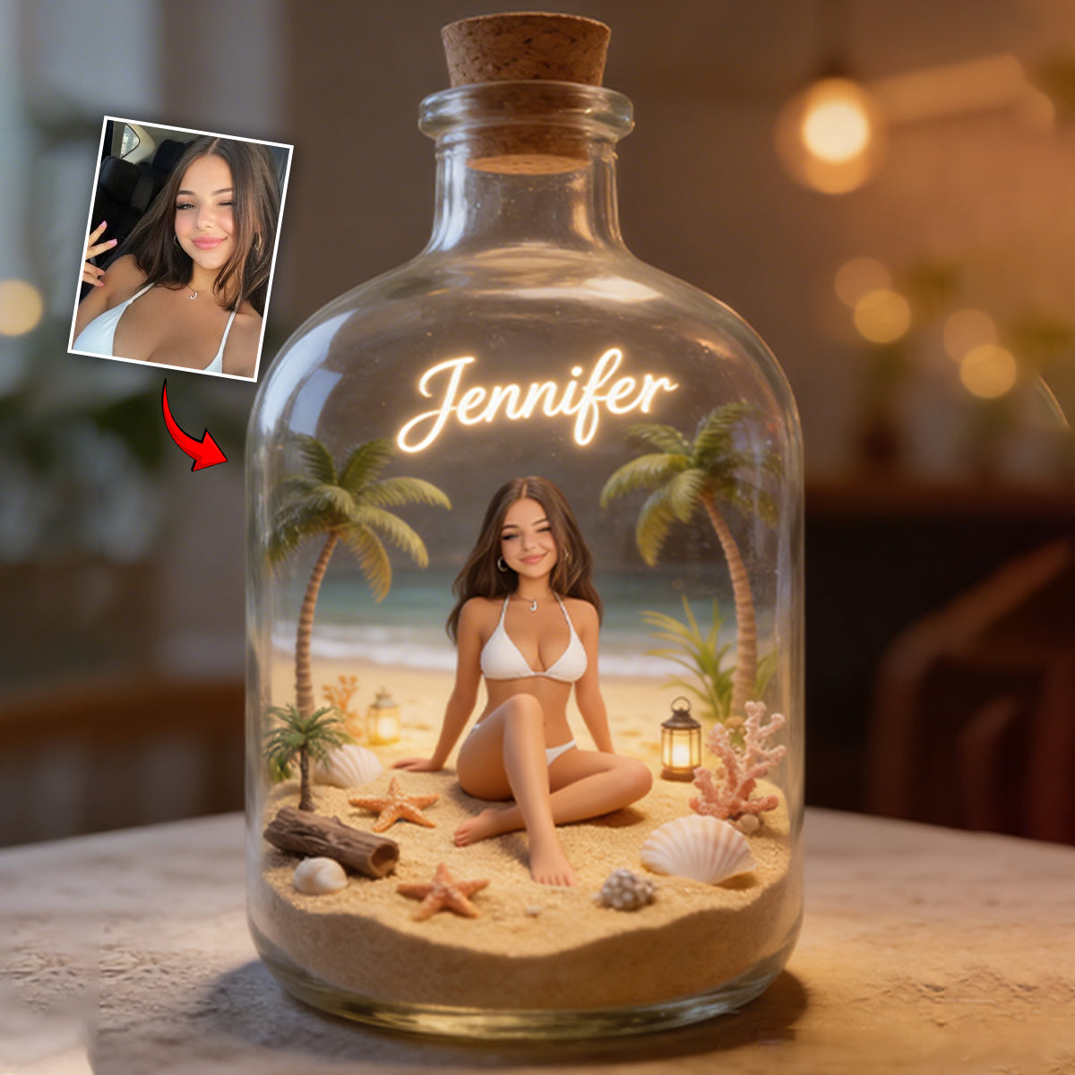 Benutzerdefiniertes Foto - Personalisierte Acrylplakette für Meeresliebhaber