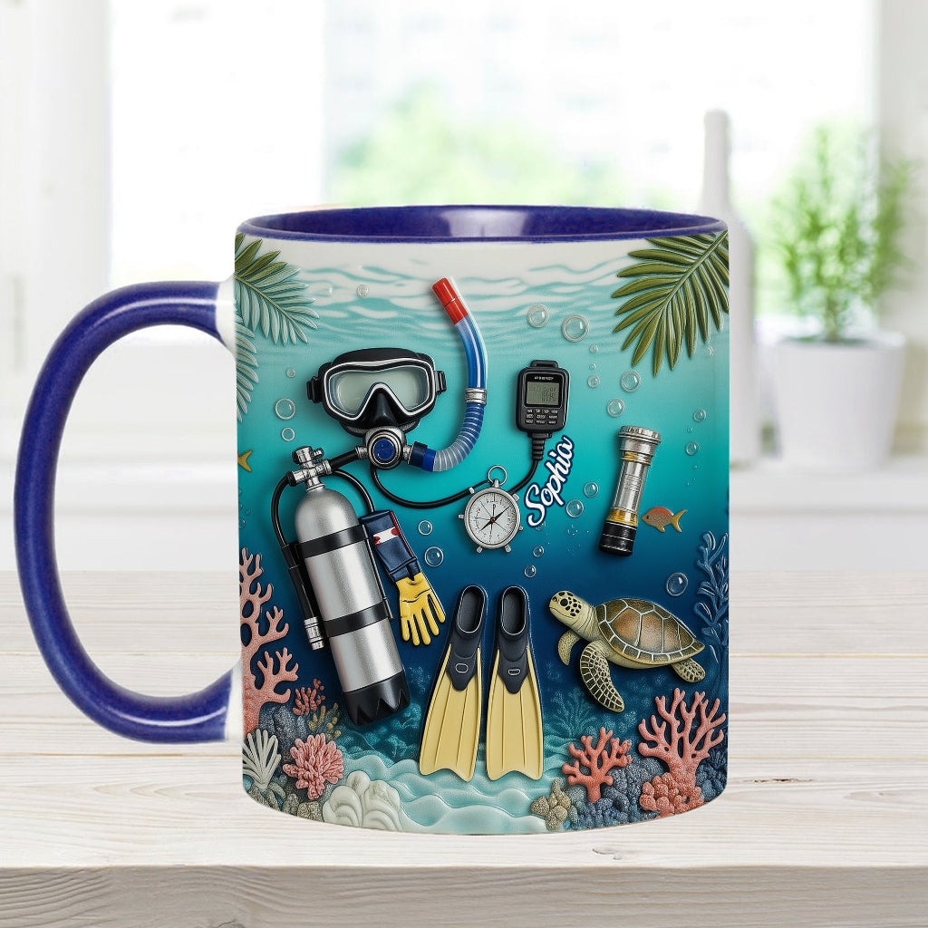 Suba Diving Lovers - Personalized Scuba Diving Accent Mug & Coaster