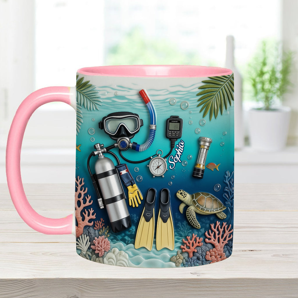 Suba Diving Lovers - Personalized Scuba Diving Accent Mug & Coaster