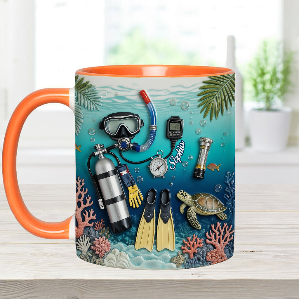Suba Diving Lovers - Personalized Scuba Diving Accent Mug & Coaster