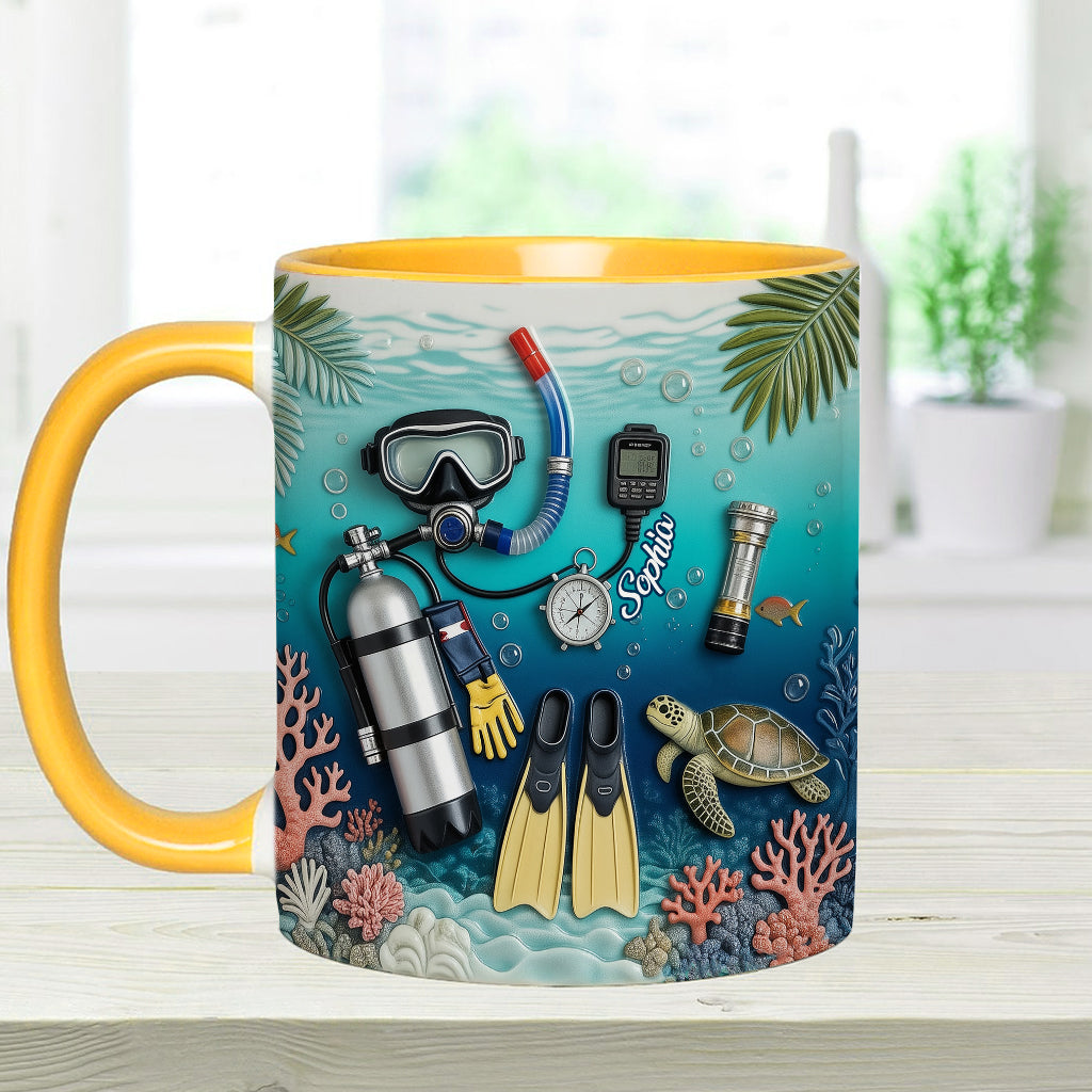 Suba Diving Lovers - Personalized Scuba Diving Accent Mug & Coaster