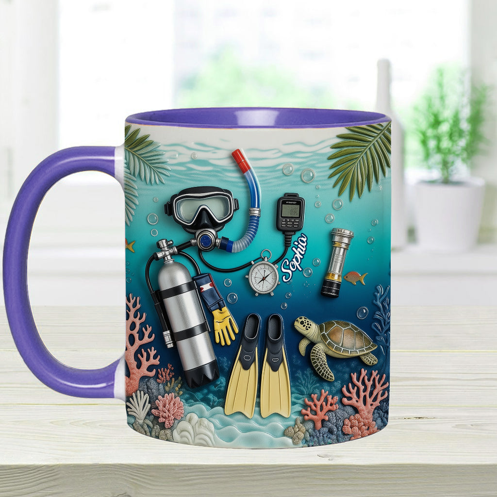 Suba Diving Lovers - Personalized Scuba Diving Accent Mug & Coaster