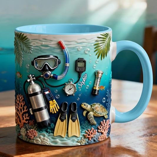 Suba Diving Lovers - Personalized Scuba Diving Accent Mug & Coaster