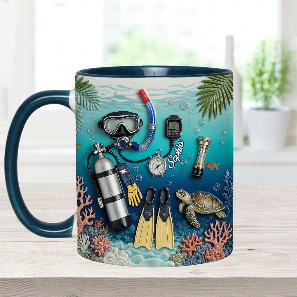 Suba Diving Lovers - Personalized Scuba Diving Accent Mug & Coaster