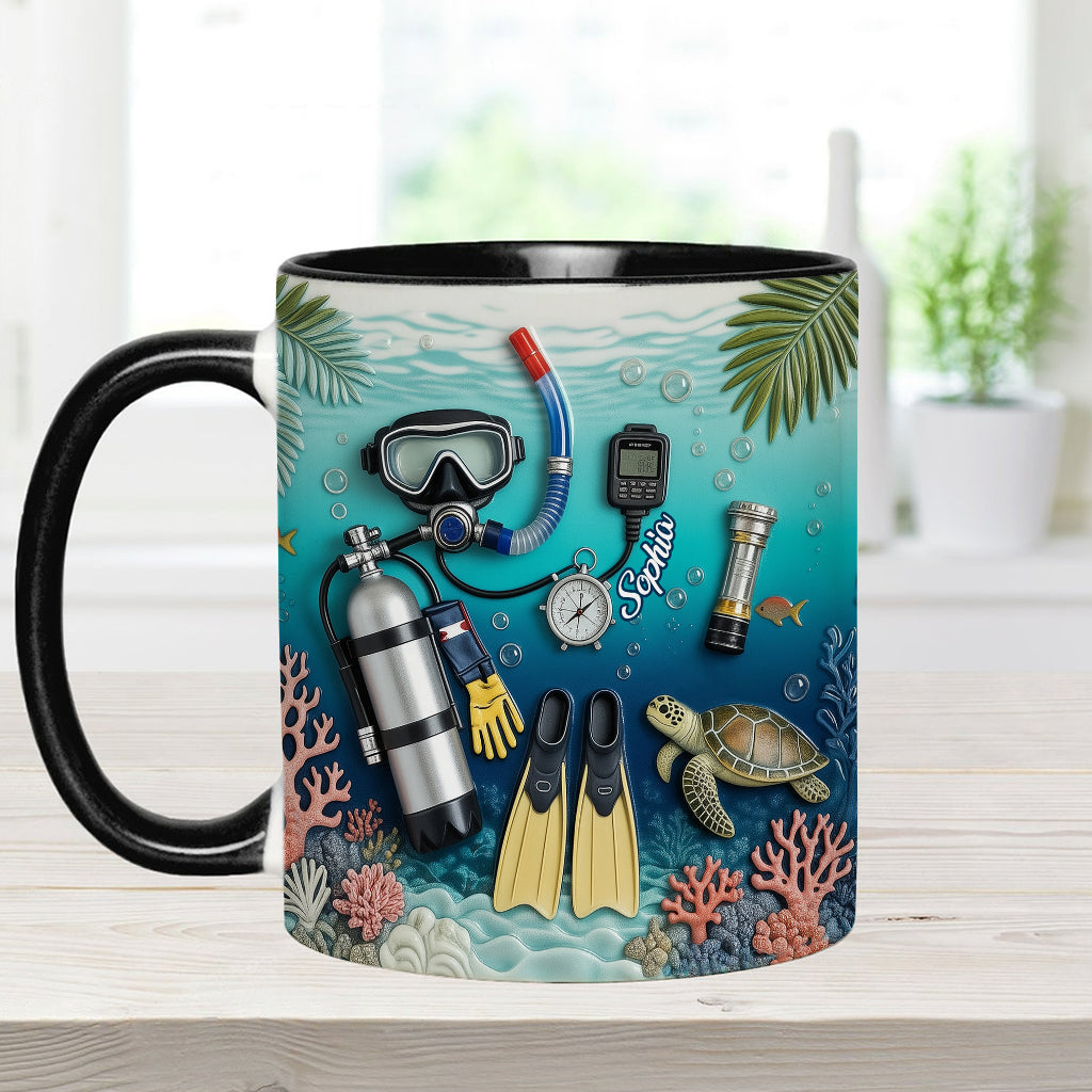 Suba Diving Lovers - Personalized Scuba Diving Accent Mug & Coaster