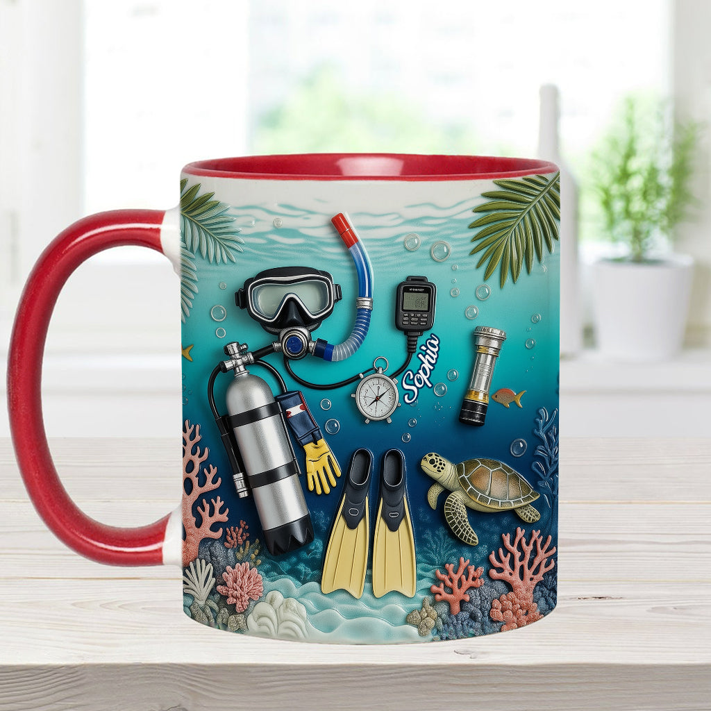 Suba Diving Lovers - Personalized Scuba Diving Accent Mug & Coaster