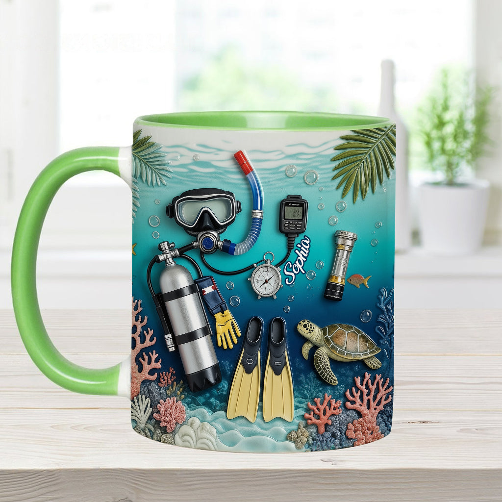 Suba Diving Lovers - Personalized Scuba Diving Accent Mug & Coaster