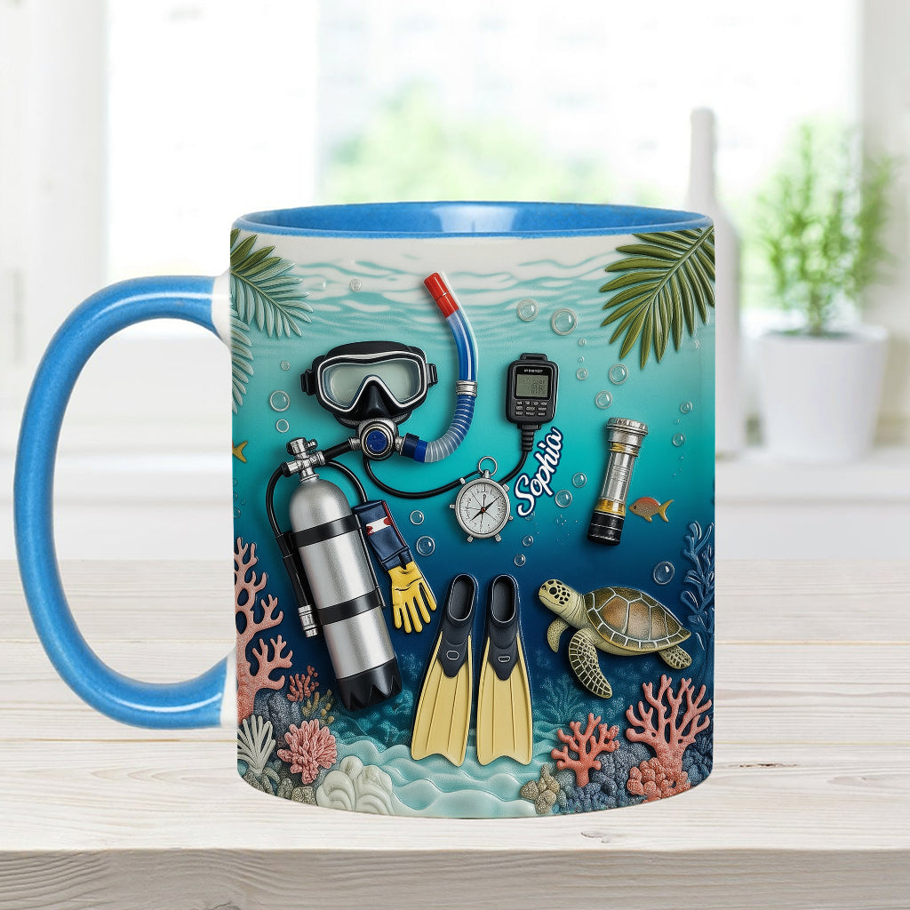 Suba Diving Lovers - Personalized Scuba Diving Accent Mug & Coaster